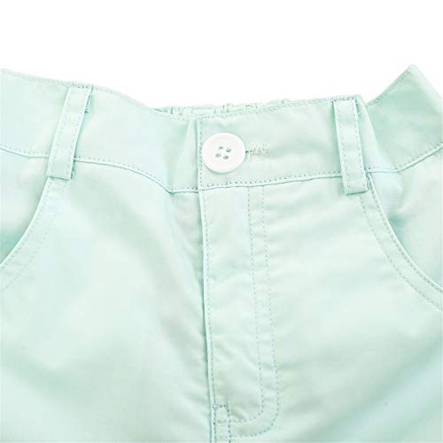 Bebé Niño Traje de 2 Piezas Conjunto Top Camisa de Manga Corta Pantalón Corto Camiseta con Estampado Infantil Ropa Verano de Playa para Vacaciones (Verde, 4-5 Años)