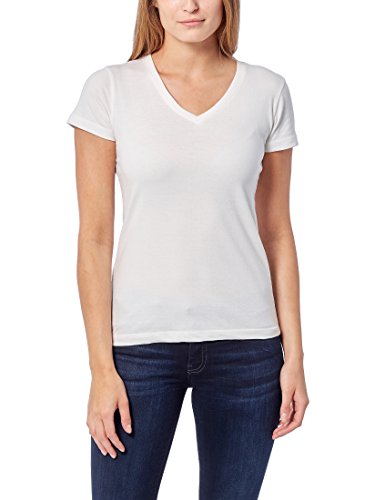 Berydale BD158 Camiseta de manga corta con cuello de pico, Blanco, M, Pack de 3