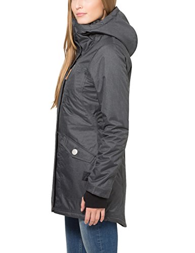 Berydale Parka para mujer con capucha y lazos para los pulgares, Gris, 34 (Talla del fabricante: XS)