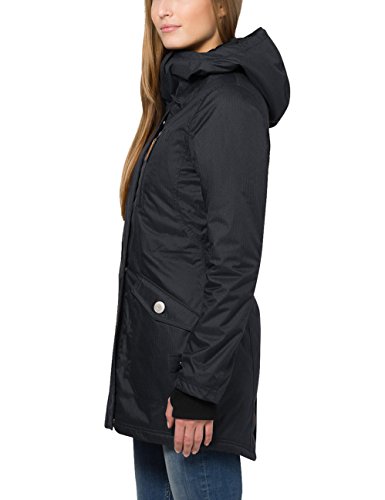 Berydale Parka para mujer con capucha y lazos para los pulgares, Negro, 42 (Talla del fabricante: XL)