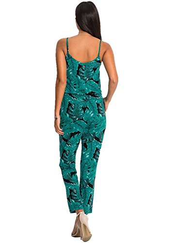 BienBien Monos Estampados Mujer Sexy Largos Jumpsuit Chic Mono sin Mangas de Floral Impresión Elegante Playsuit Anchos Boho Pantalones de Fiesta Bodysuit