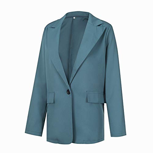 Blazers Mujer Casual SHOBDW Liquidación Venta Señoras de la Oficina Trajes Mujer Trabajo Solapa Chaqueta Mujer Slim Fit Cardigan Mujer Baratos Abrigo Mujer Largos Tallas Grandes(Armada,XXL)