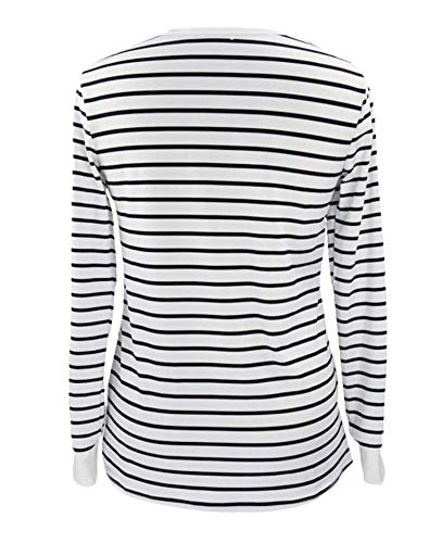 Blusas Manga Larga de Mujer Lactancia Ropa Embarazadas Otoño Invierno Basica Pullover Tops en Cuello Redondo Camisetas a Rayas