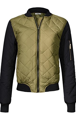 BodiLove Classic - Chaqueta bomber acolchada con cremallera para mujer