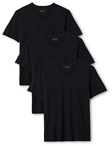 BOSS T-Shirt RN 3p Co Camiseta para Hombre, Negro (Black), Large, pack de 3