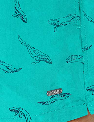 BOSS White Shark Bañador, Turquesa (Turquoise/Aqua 444), Small para Hombre