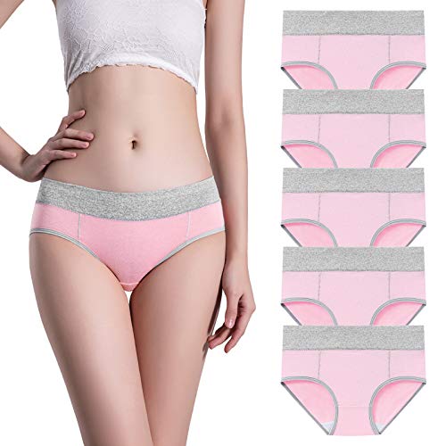 Bragas Mujer de Poliéster Talle bajo Color sólido Diaria Slim Fit Tacto Suave Slip Clásicas Básicas Sin Costuras Braguita Pack de 5