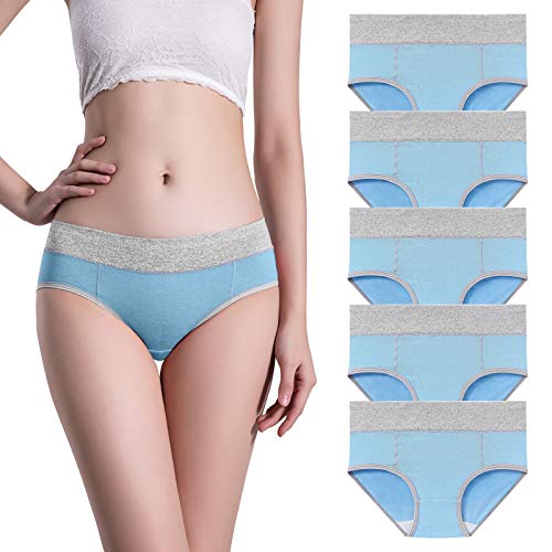 Bragas Mujer de Poliéster Talle bajo Color sólido Diaria Slim Fit Tacto Suave Slip Clásicas Básicas Sin Costuras Braguita Pack de 5