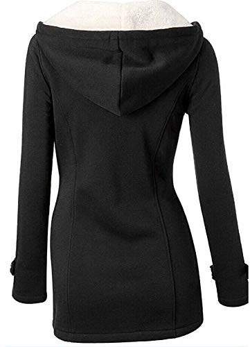 BYD Mujeres Espesar Hoodie Chaquetas Sudaderas con Capucha Encapuchada Abrigo con Horn Botones Jacket Cardigans Tops