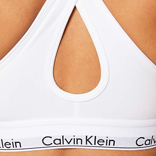 Calvin Klein Bralette – Modern Cotton Sujetador Deportivo, Blanco (White 100), L (94-99 cm) para Mujer