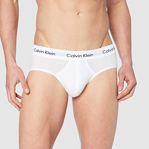 Calvin Klein Hip Brief 3pk Slip, Blanco (White), M (Pack de 3) para Hombre