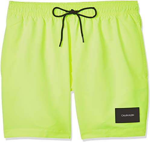 Calvin Klein Medium Drawstring Bañador, Amarillo (Safety Yellow ZAA), XL para Hombre