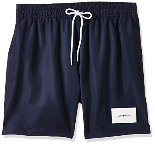 Calvin Klein Medium Drawstring Bañador, Azul (Black Iris CBK), L para Hombre