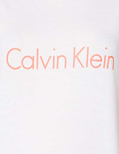 Calvin Klein S/s Crew Neck Top de Pijama, Blanco (White W. Grapefruit Logo WHW), M para Mujer