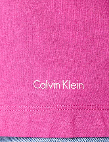 Calvin Klein S/s Curve Neck Top de Pijama, Rosa (Bright Magenta BM6), S para Mujer