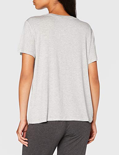 Calvin Klein S/S V Neck Camiseta de Pijama, Grey Heather, S para Mujer