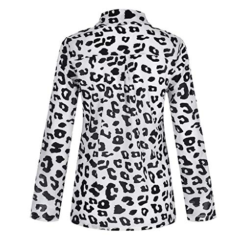 Camisas Mujer Manga Larga 2019 SHOBDW Liquidación Venta Camisetas Mujer Leopardo Blusas Mujer Tallas Grandes Cuello en V Botón Tops Mujer Regular Fit Sexy Camisas Mujer Floral S-5XL(Negro,XXL)