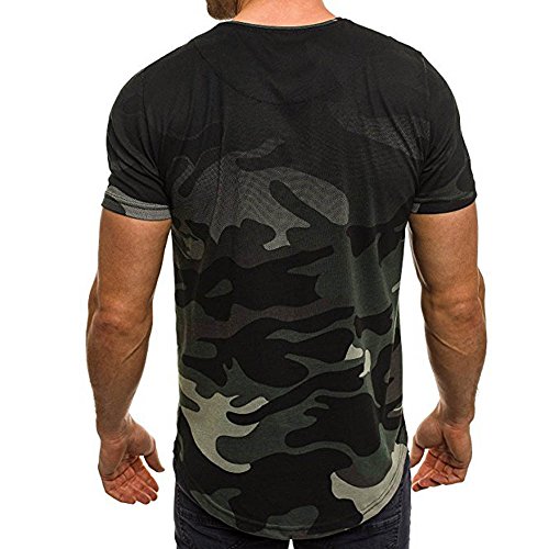 Camiseta para Hombre,VPASS Verano Manga Corta Impresión Camuflaje Moda Diario Slim Fit Casual T-Shirt Blusas Camisas Camiseta Jaspeada de Cuello Redondo Suave básica Camiseta Chándal de Hombres