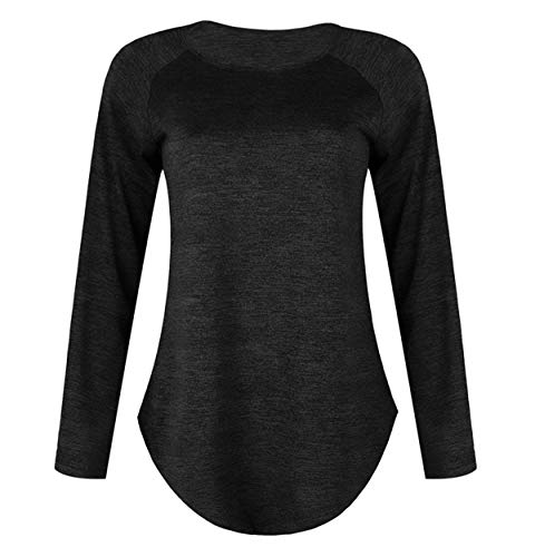 Camisetas Manga Larga Mujer Oversize Largas Camiseta Basica Tops Tunica Playeras Anchas Jersey Camisa Blusa Túnica Tunicas Poleras Camisas Señora Blusas Tallas Grandes Casual Deportivas Gris 3XL