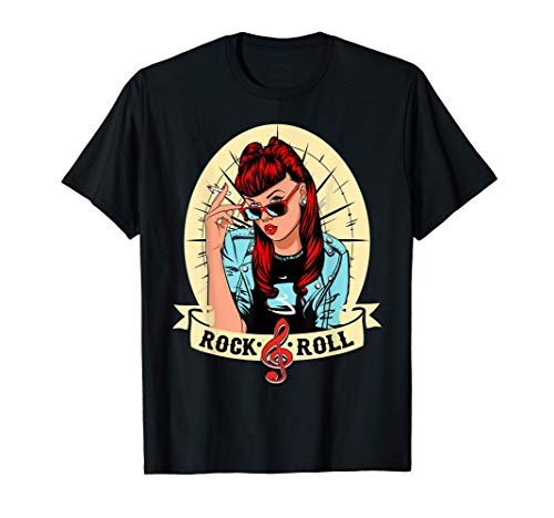 Camisetas Rockabilly Hombre Mujer Rock and Roll Pinup Camiseta