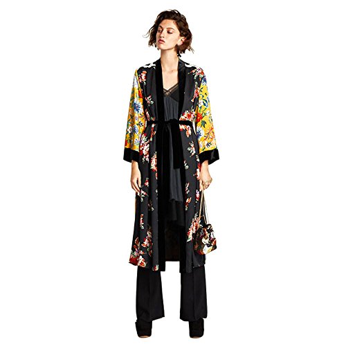 Cardigan Kimono Moda Mujer, LANSKIRT Mujeres Borla Floral de Bohemia Kimono Largo De Gran tamaño Tops de Mantón Camisa Blusa