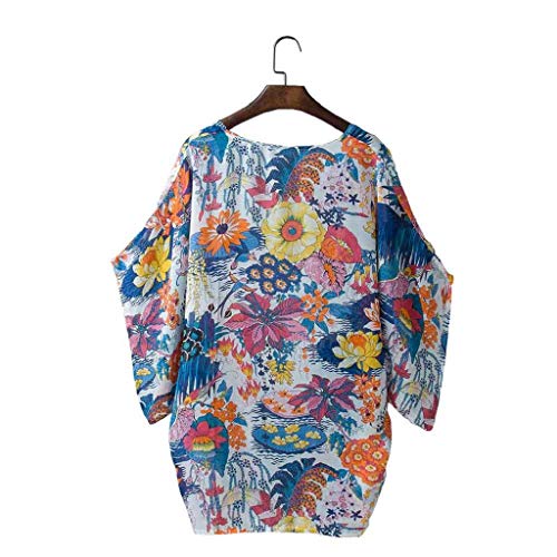 Cardigans Mujer Kimono 2019 Nuevo SHOBDW Pareos Casual Gasa Cover Up Bikini Playa de Verano Cardigans Mujer Flores Suelto Sexy Camisa de Protección Solar(Multicolor,3XL)