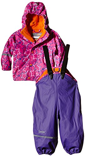 CareTec Chaqueta y Pantalón Impermeable Unisex Niños, multicolor (Purple 633), 24 meses