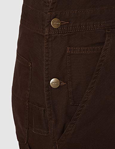 Carhartt Crawford Double Front Bib Overall Overol, Dark Brown, X-Small para Mujer