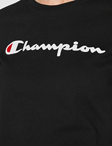 Champion Mujer - Camiseta Classic Logo - Negro, S