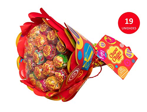 Chupa Chups Caramelo con Palo de Sabores Variados, 19 x 12g