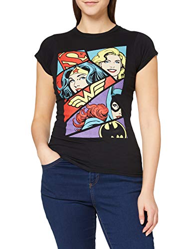 CID DC Originals-Heroine Pop Art Camiseta, Negro (Negro), M para Mujer