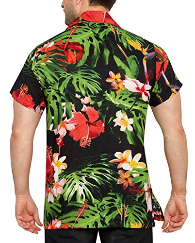 CLUB CUBANA Camisa Hawaiana Florar Casual Manga Corta Ajuste Regular para Hombre L