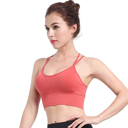 CMTOP Sujetador Deportivo Mujer con Relleno Extraíble Top Sujetadores Deportivos Yoga sin Costuras Sujetador de Dormir Ropa Interior con Tirantes Elásticos