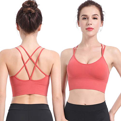 CMTOP Sujetador Deportivo Mujer con Relleno Extraíble Top Sujetadores Deportivos Yoga sin Costuras Sujetador de Dormir Ropa Interior con Tirantes Elásticos