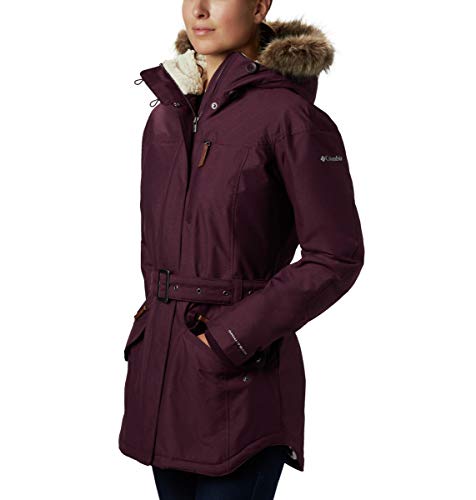 Columbia Carson Pass II Chaqueta impermeable para mujer, Mujer, 1515501, Black Cherry., extra-large