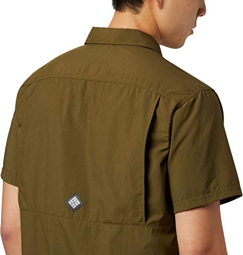 Columbia Cascades Explorer Camisa de Manga Corta, Hombre, Verde (New Olive), L