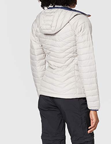 Columbia Chaqueta Impermeable con Capucha para Mujer, Powder Lite Hooded, Gris (Light Cloud), Talla L