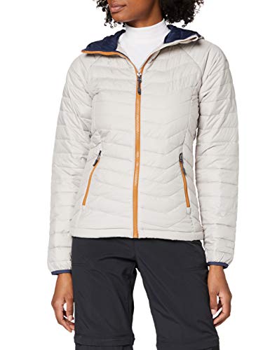 Columbia Chaqueta Impermeable con Capucha para Mujer, Powder Lite Hooded, Gris (Light Cloud), Talla L