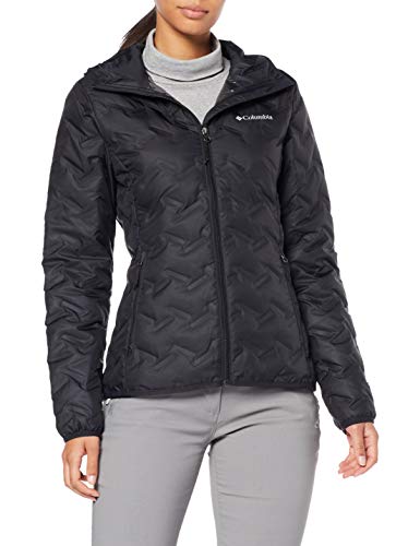 Columbia Delta Ridge, Chaqueta de plumas con capucha, Mujer, Negro (Black), Talla M