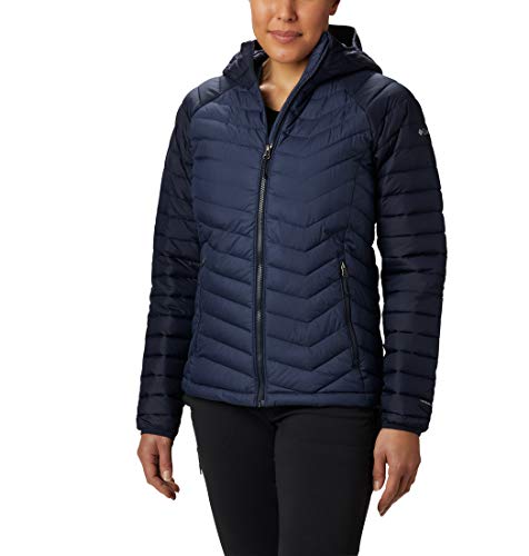 Columbia Powder Lite Chaqueta con Capucha para Mujer, Azul (Nocturnal, Dark Nocturnal), L