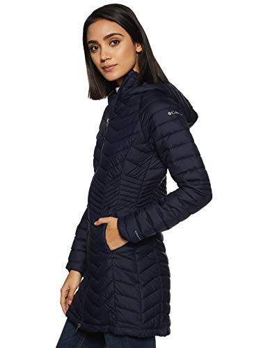 Columbia Powder Lite, Chaqueta de longitud media, Mujer, Azul oscuro (Dark Nocturnal) Talla L