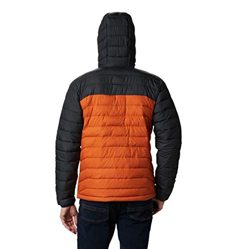 Columbia Powder Lite Chaqueta para Hombre, Naranja, Negro (Harvester, Shark), M