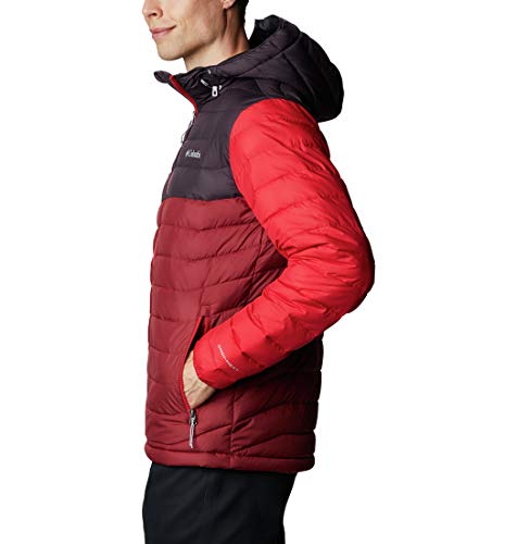 Columbia Powder Lite Chaqueta para Hombre, Rojo, Morado (Red Jasper, Dark Purple, Mountain Red), L