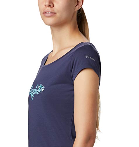 Columbia Shady Grove Camiseta Estampada De Manga Corta, Mujer, Nocturnal, Fun Performance, XS