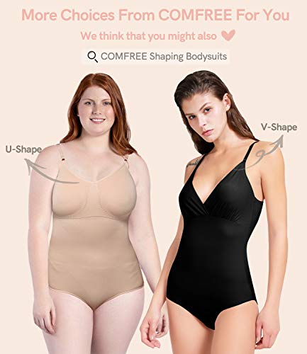 COMFREE Bodies Moldeadores para Mujer Control del Vientre Adelgazantes Bodysuit sin Costuras Pospartoria Negro S