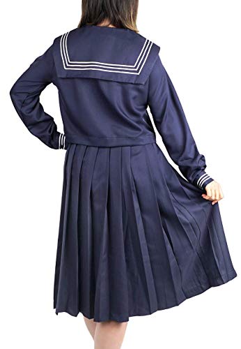 CoolChange Uniforme Escolar de Seifuku, Uniforme Escolar Japonesa, Vestido Azul Oscuro, Talla: M