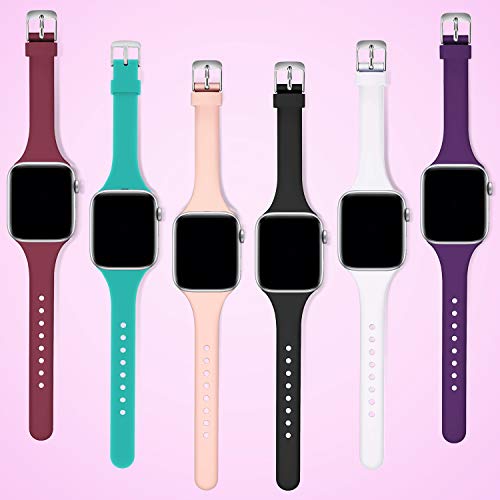 Correa Apple Watch, Correa Compatible con Apple Watch 44 mm 38 mm 42 mm 40 mm, Correa de Repuesto Deportiva de Silicona Suave Ultrafina de Adecuada para Apple Watch SE/iWatch Series 6 5 4 3 2 1