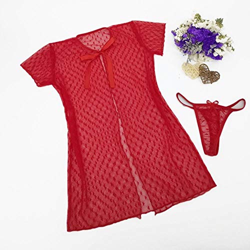 Corsés para mujer Ropa de dormir para mujer Lencería sexy porno body underwear Mujeres babydoll pijamas Vestido mini Halter Hot Fashion Sheer Bridal Lace Top Set con tanga H5-Black_XL_China