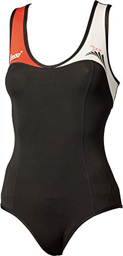 Cressi DEA Swimming Neoprene Wetsuit 1mm - Premium Neopreno Bañador Mujer Negro/Blanco/Naranja, M/3