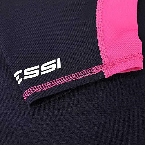 Cressi Rash Guard Camiseta con Filtro de Protección UV UPF 50+, Mujer, Negro/Rosa, L